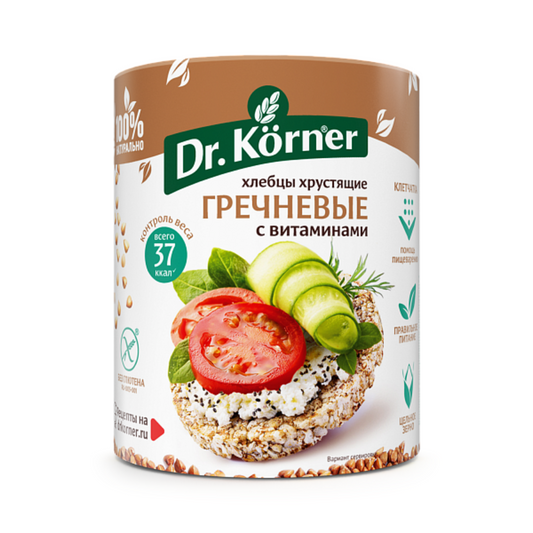 DR. KORNER Puffed Buckwheat Cakes with Vitamins, 100g