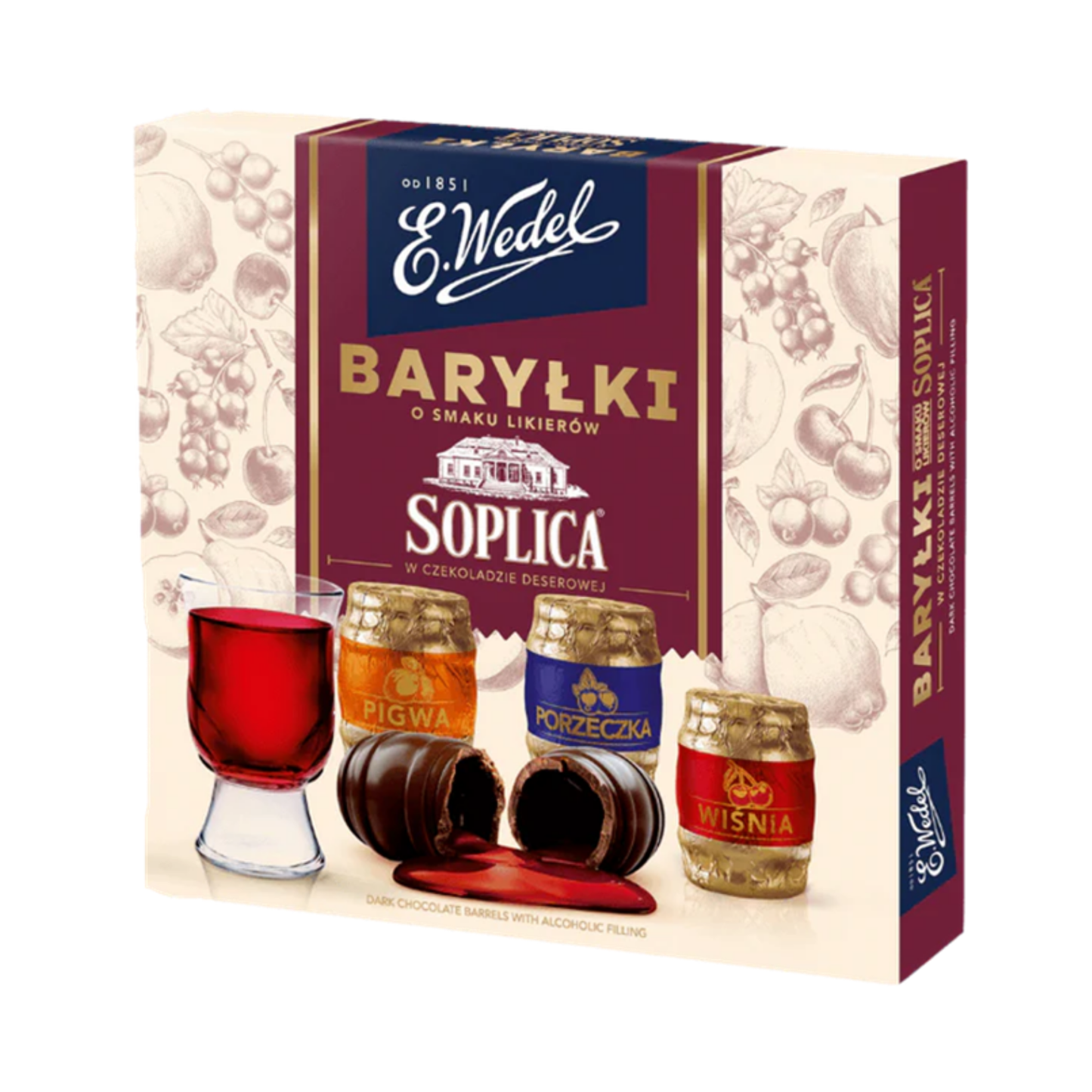 E.WEDEL Happy Barrels Cherry, Quince, Blackcurrant Candy Gift Box, 200g