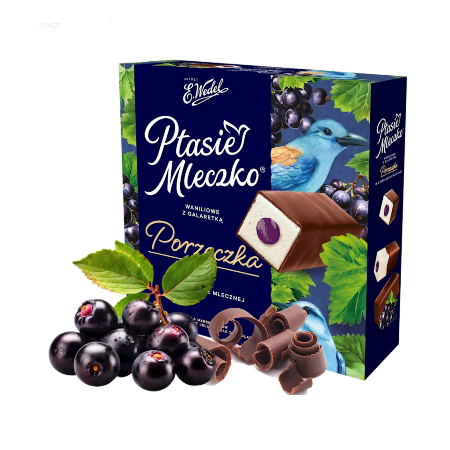 E.WEDEL Ptasie Mleczko in Dark Chocolate with Blackcurrant, 340g