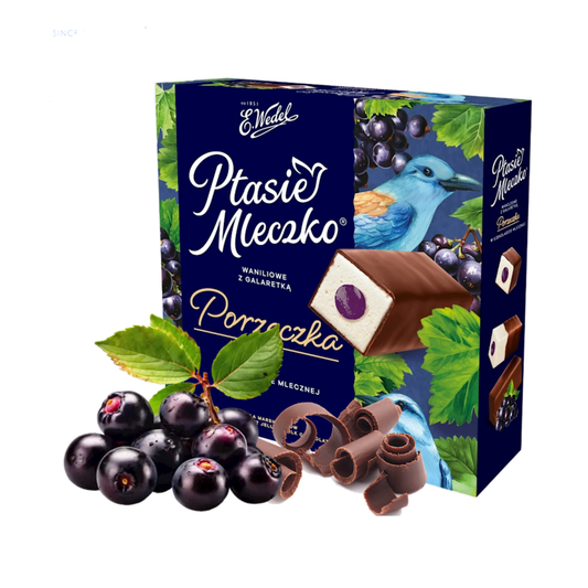 E.WEDEL Ptasie Mleczko in Dark Chocolate with Blackcurrant, 340g