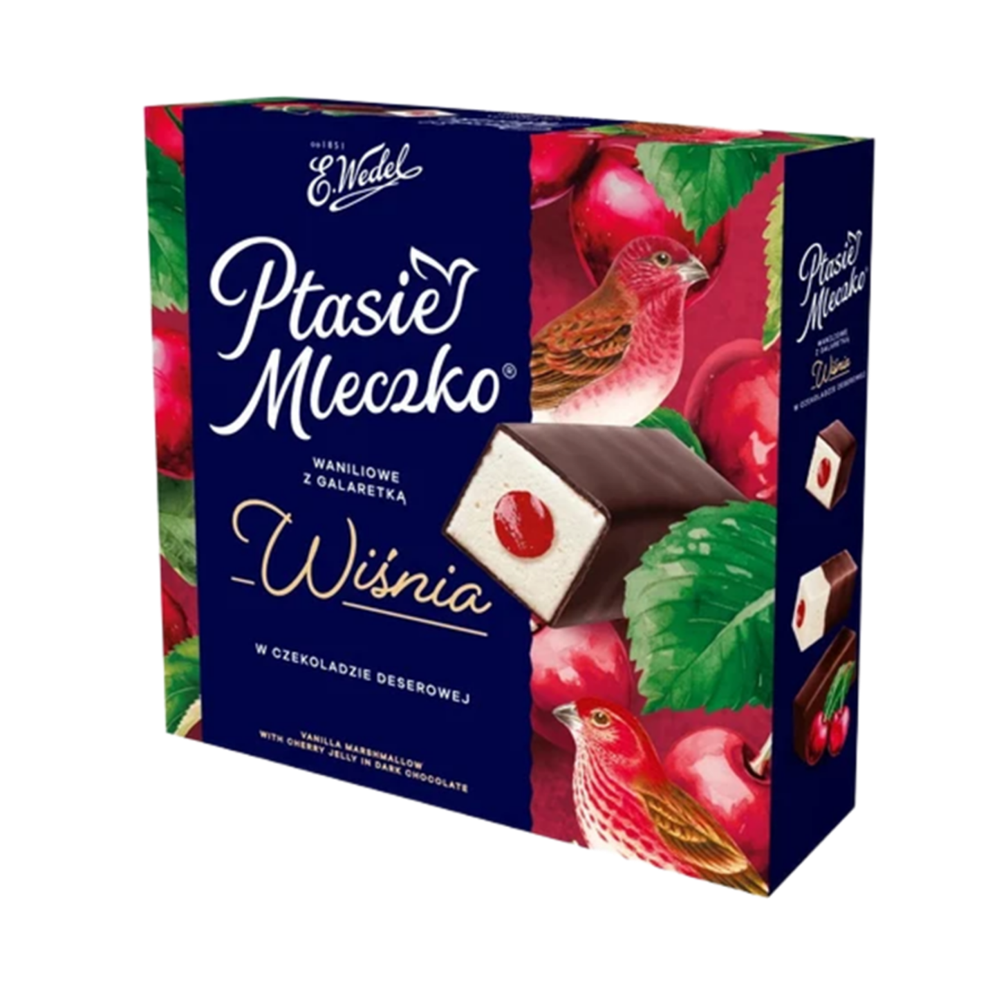 E.WEDEL Ptasie Mleczko in Dark Chocolate with Cherry Jelly, 340g