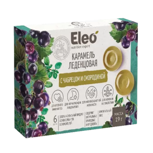 ELEO Throat Drops with Thyme and Blackcurrant, 19g