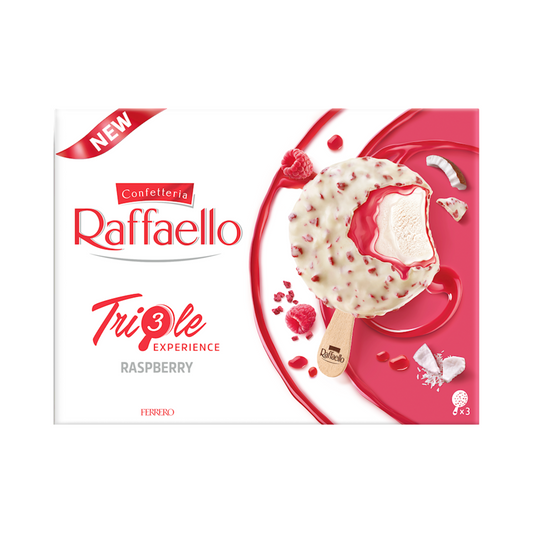 FERRERO Raffaello Triple Experience Raspberry Ice Cream, 3x180ml