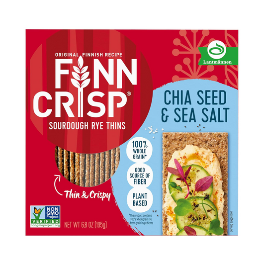 FINN CRISP Sourdough Rye Thins with Chia Seeds and Sea Salt, 195g