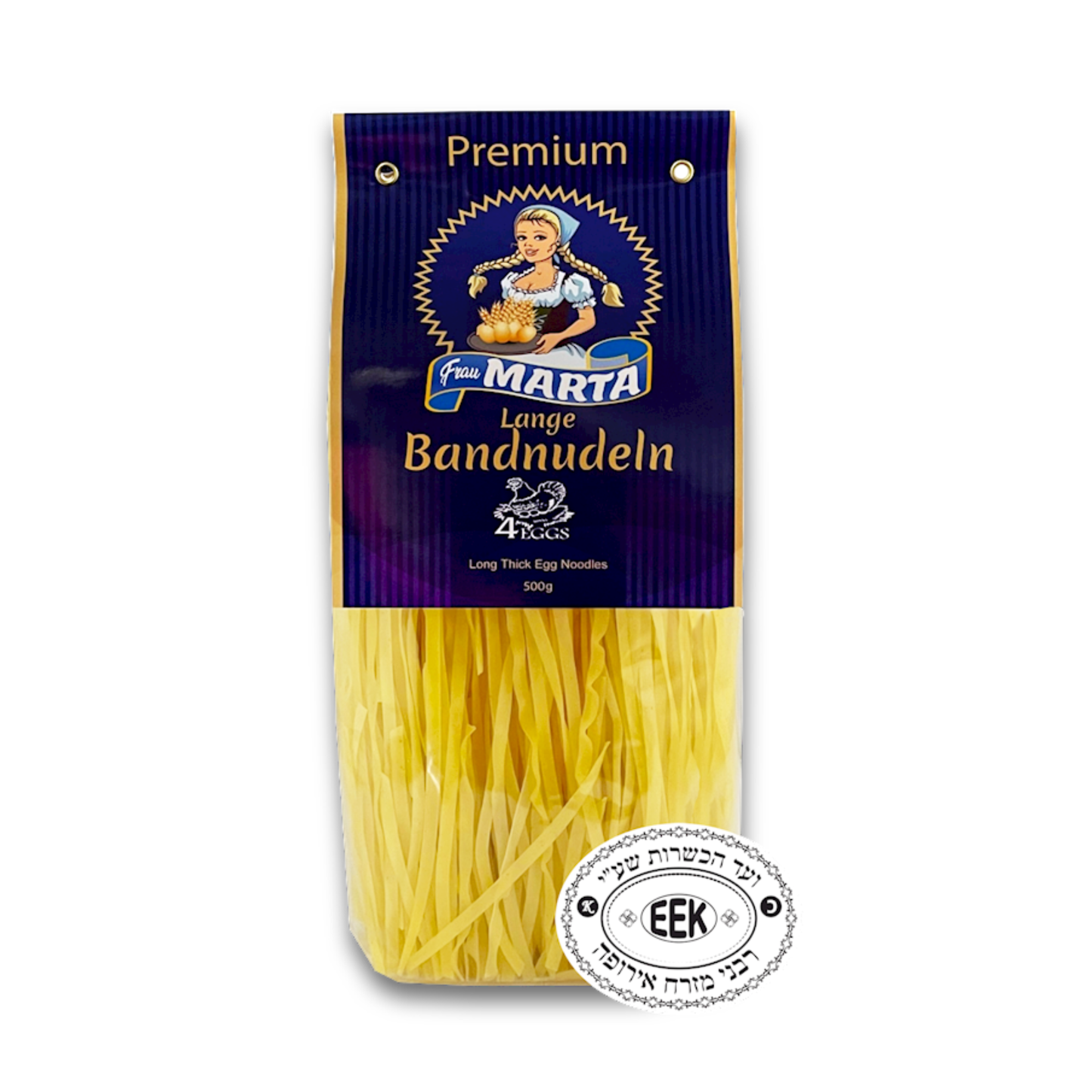 FRAU MARTA Long Thinck Egg Noodles Lange Bandnudeln, 500g