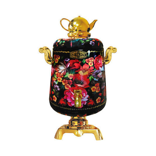 GET&JOY Ceylon Black Tea in Decorative Samovar Tin (Black& Red), 75g