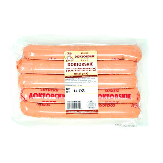 GOLD STAR "Sosiski Doktorskie GOST" Pork Frankfurters, ~400g