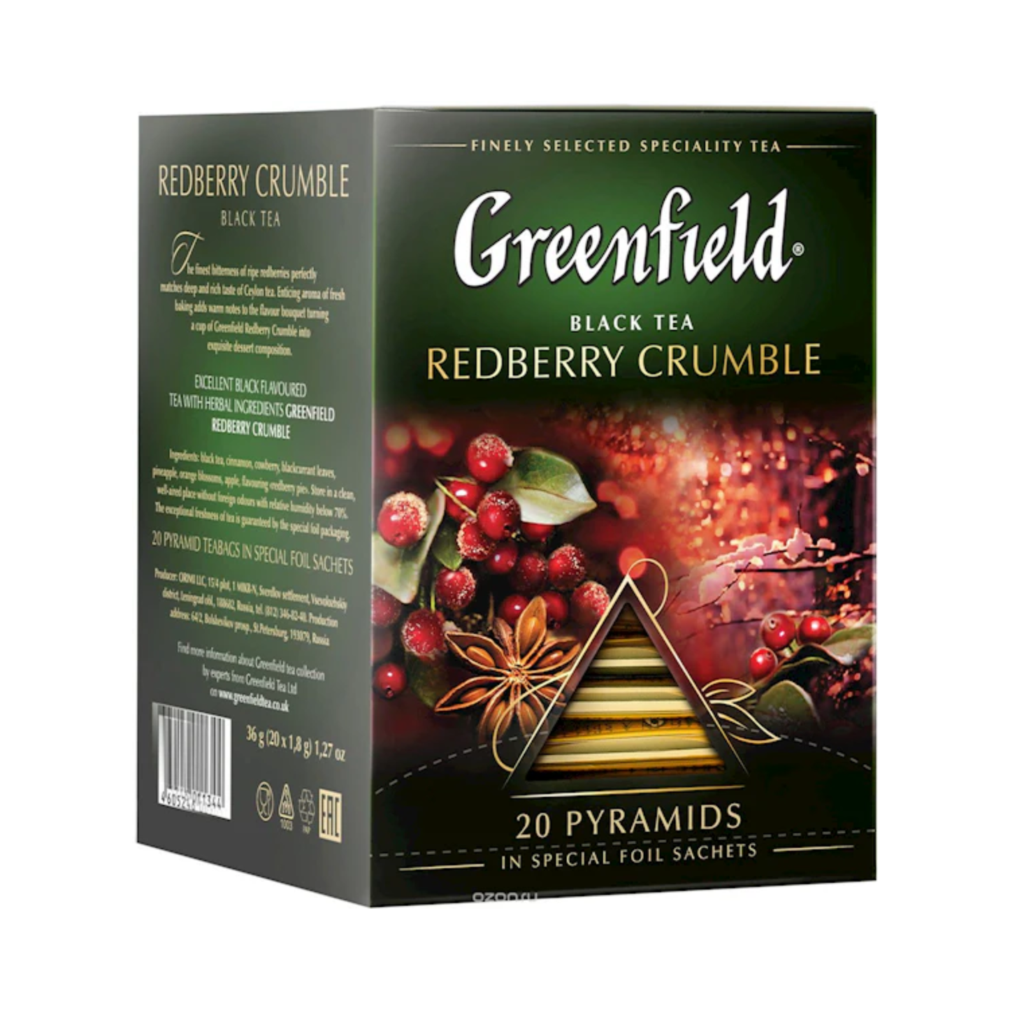 GREENFIELD Herbal Tea Redberry Crumble, 20 pyramids