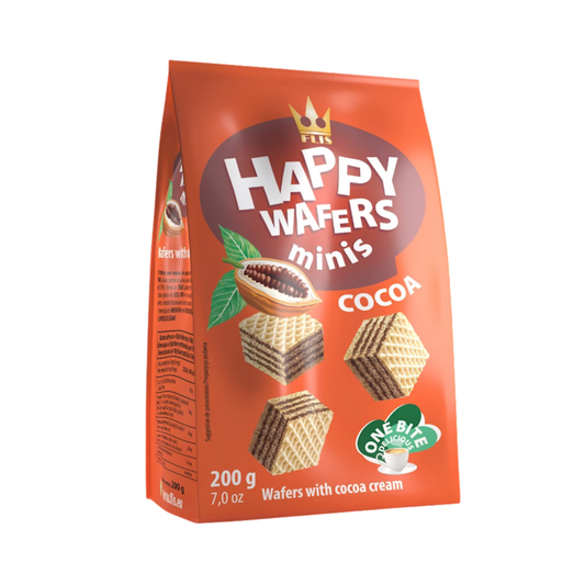 HAPPY WAFERS Wafers with Cocoa Cream Minis, 200g