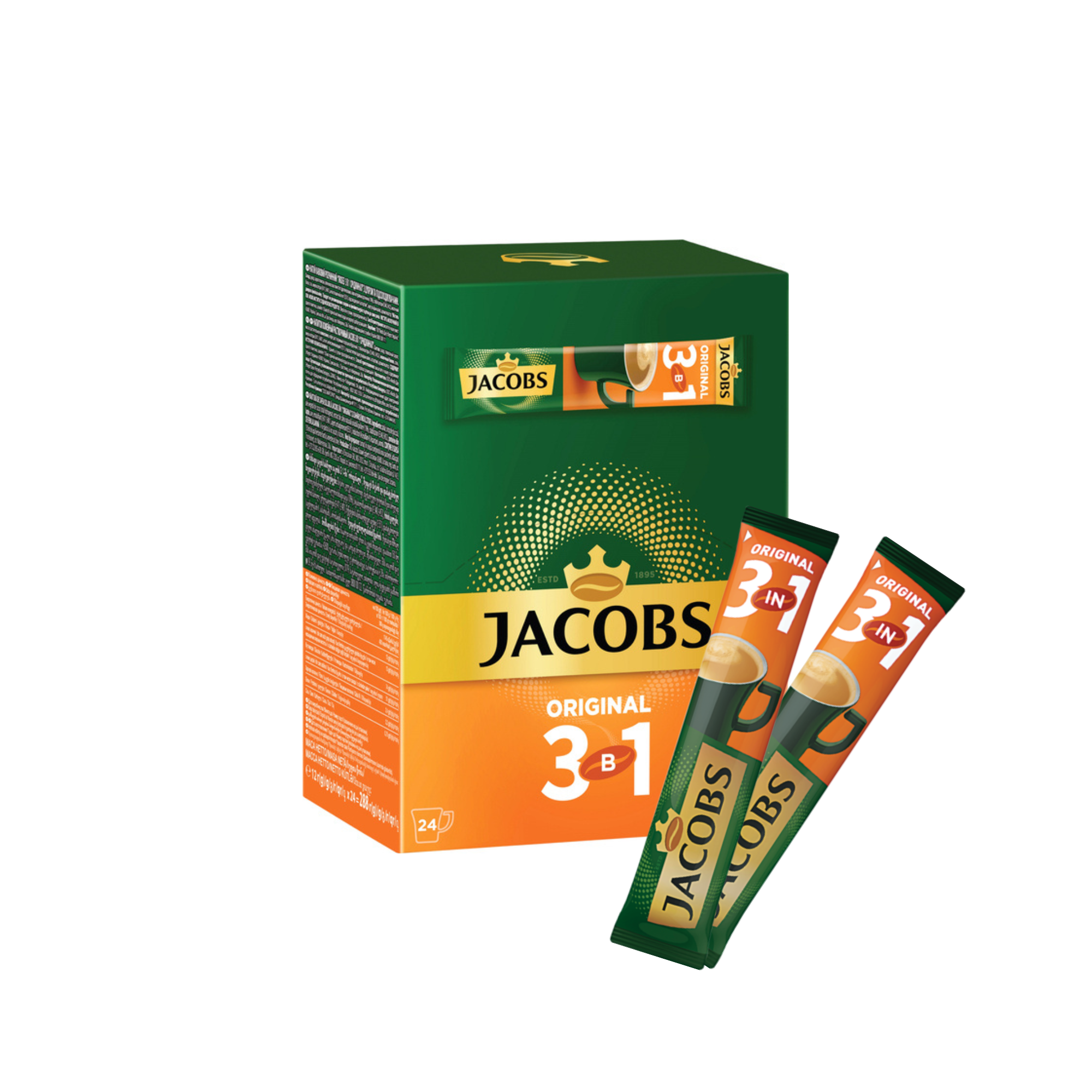 JACOBS Instant Coffee Sticks 3-in-1 Original, 24x12g – Borsch and Beyond