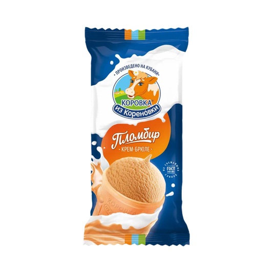 KOROVKA IZ KORENOVKI Creme Brulee Plombir in a Wafer Cup Ice Cream, 100g