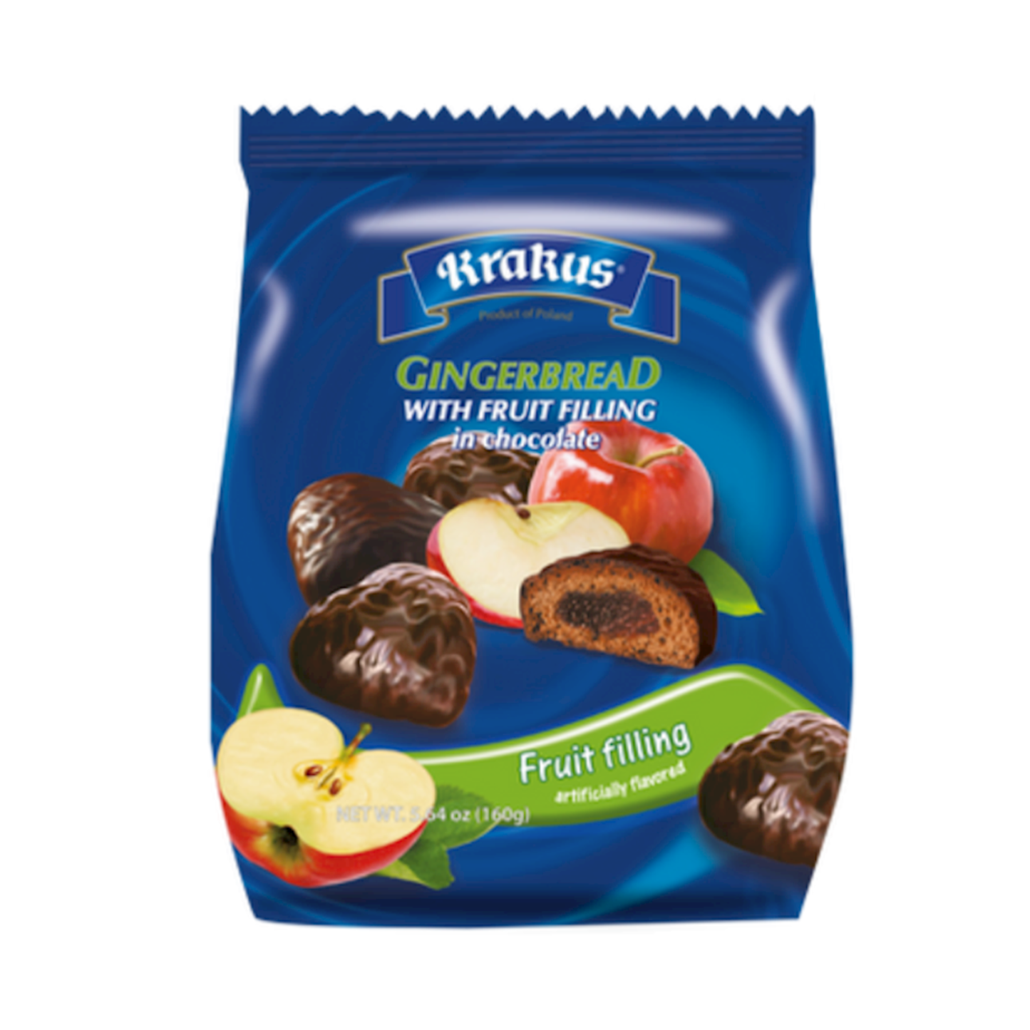 KRAKUS Gingerbread Chocolate with Fruit Filling, 160g
