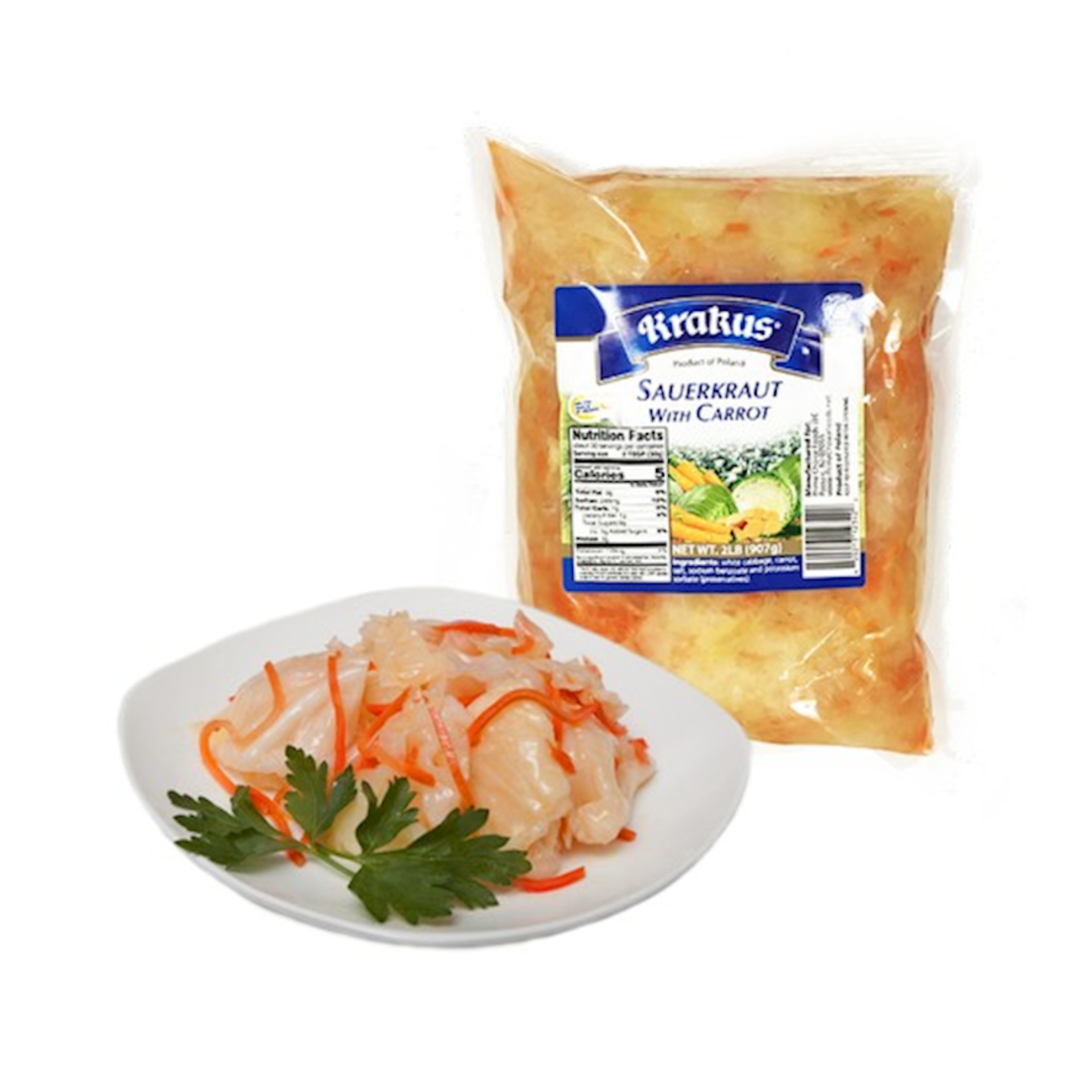 KRAKUS Sauerkraut with Carrots, 907ml