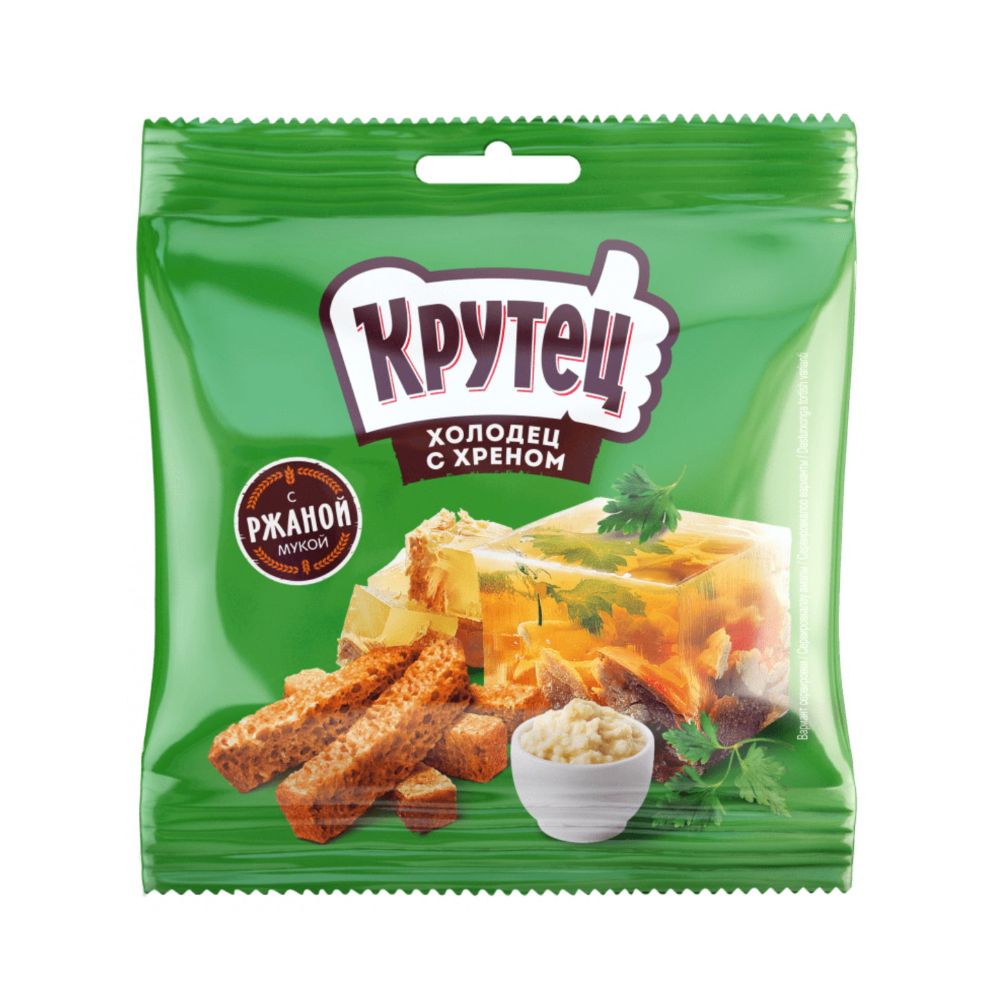 KRUTETS Bread Snacks with Horseradish Holodets Flavor, 130g