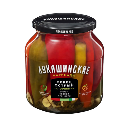 LUKASHINO Hot Pepper Marinated Sochi Style with Garlic 560g