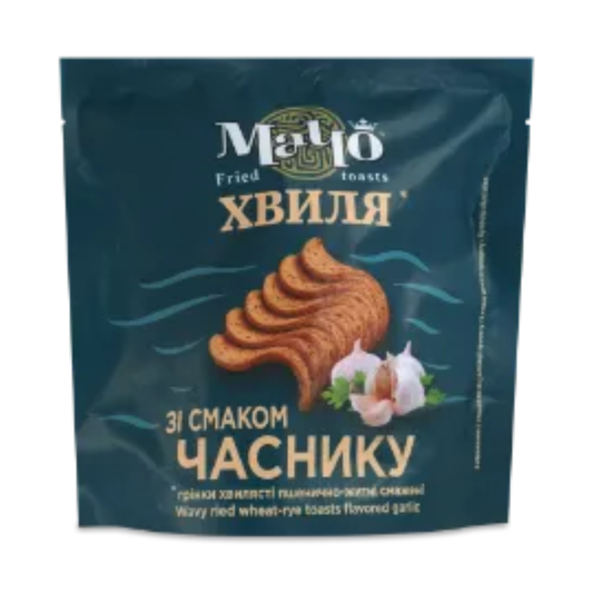 MACHO Bread Rye Wavy with Garlic Flavor, 80g