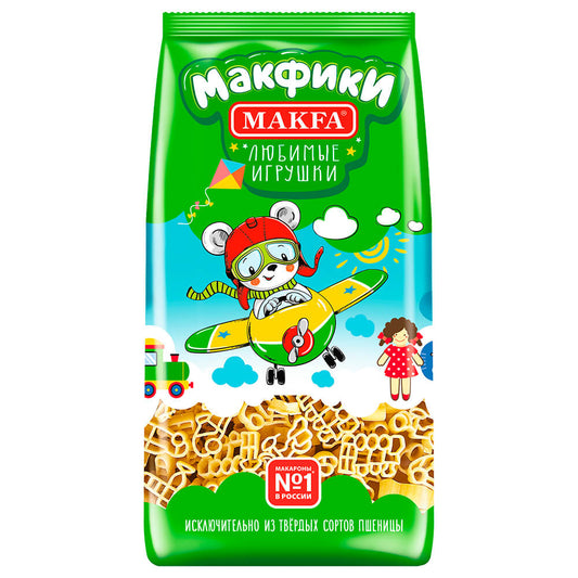 МАКФА Пшеничные макароны макфики "Любимые игрушки", 250г