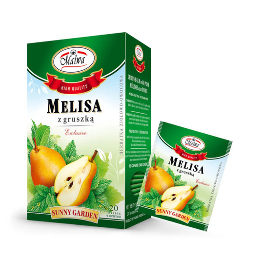 MALWA Melissa Pear Herbal Tea, 20 bags