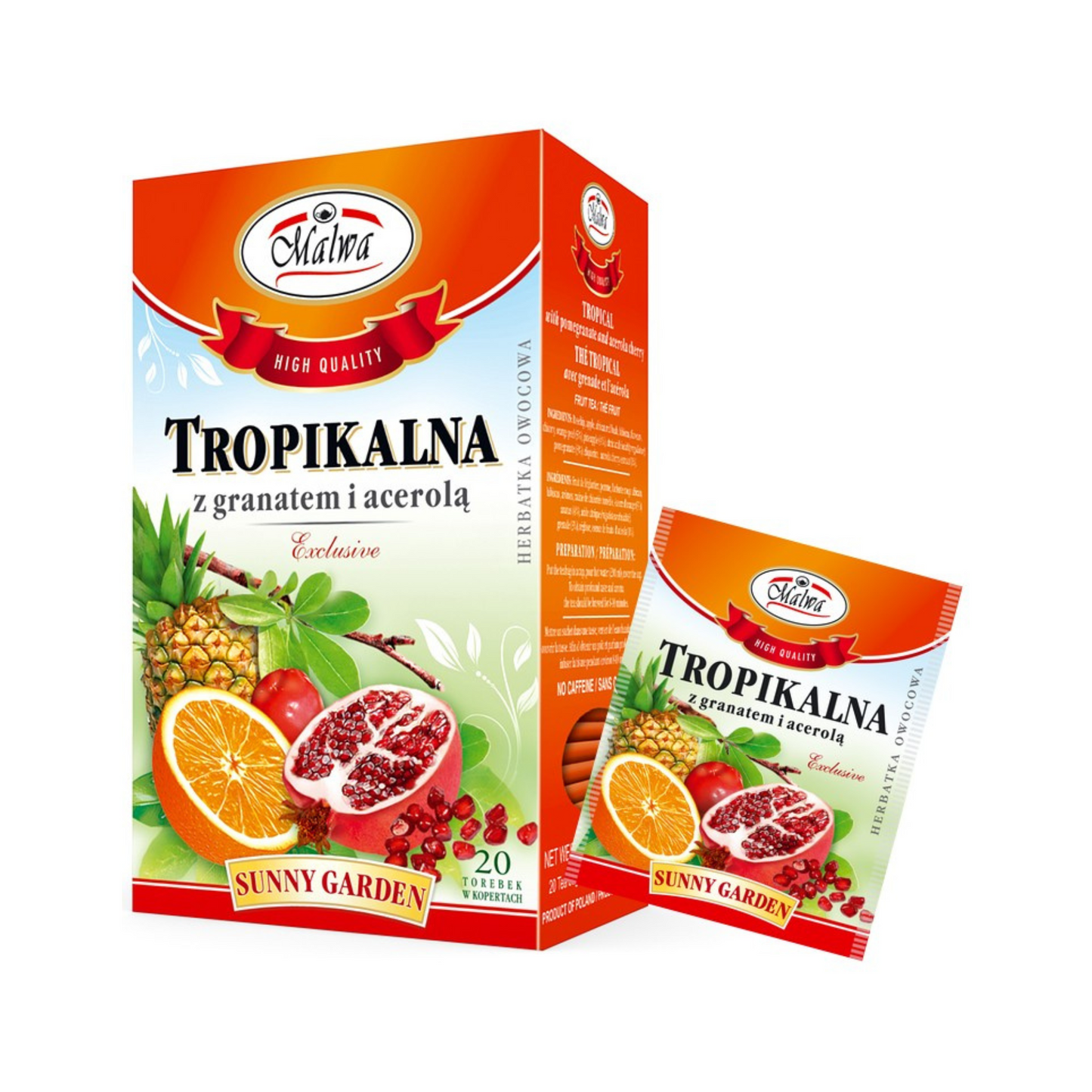 MALWA Tropical Fruits with Pomegranate and Acerola, 20 bags