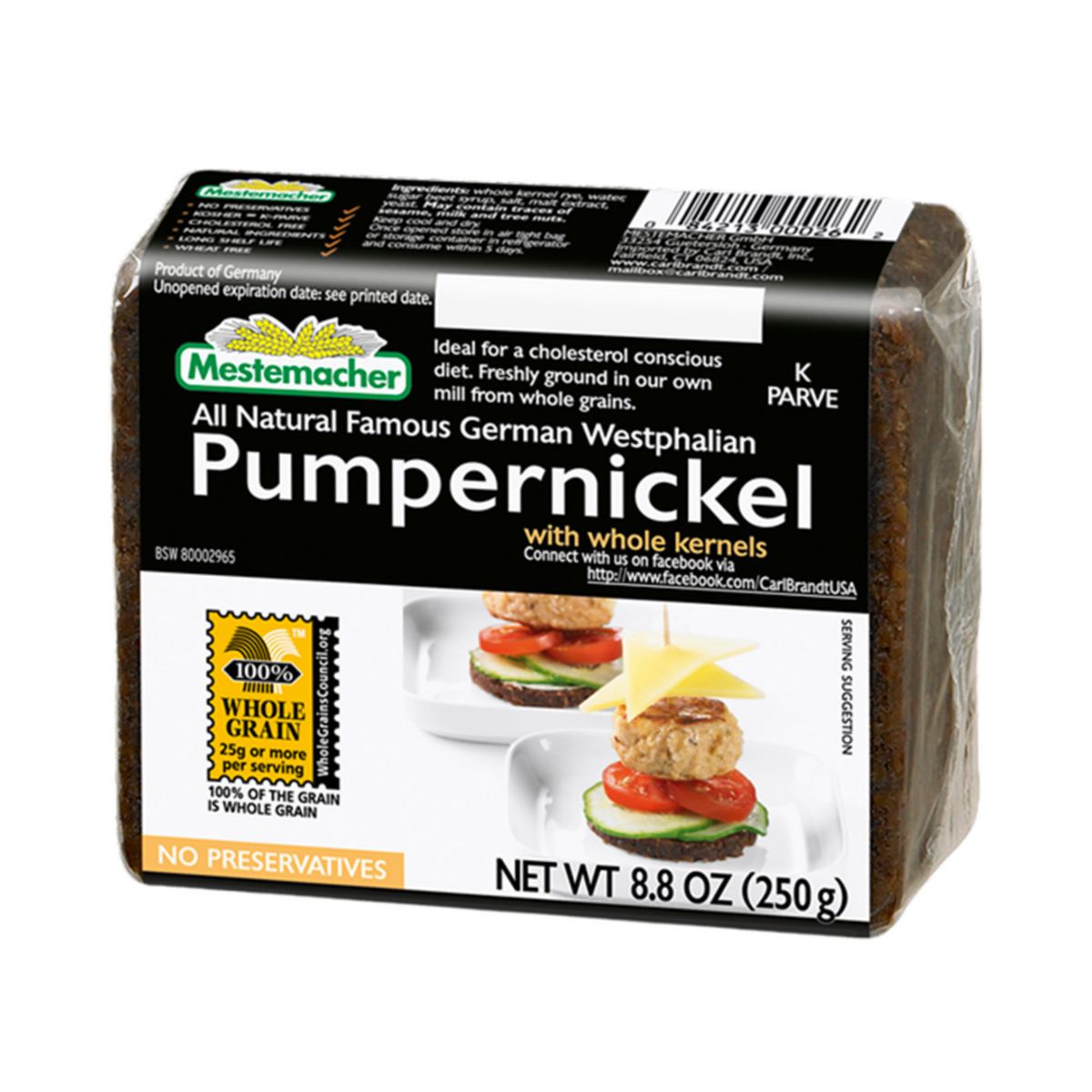 MESTEMACHER Pumpernickel Westphalian Bread, 250g