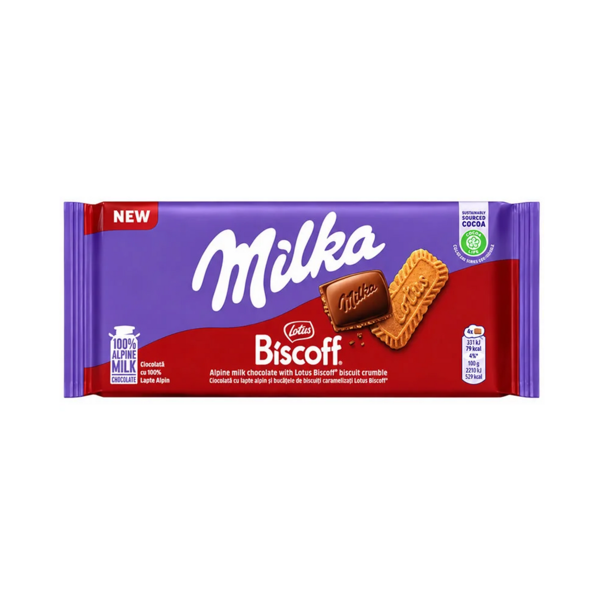 MILKA Milk Chocolate Bar Biscoff, 90g