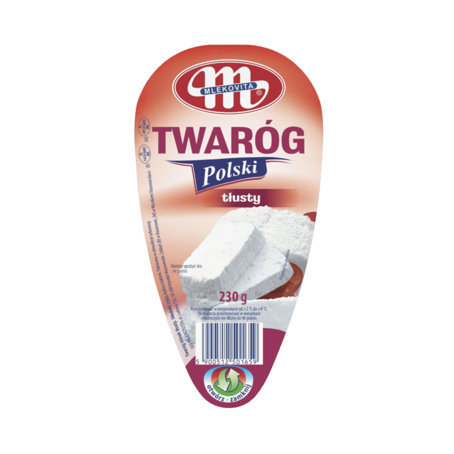 MLEKOVITA Klinek Tlusty Farmer Cheese, 230g