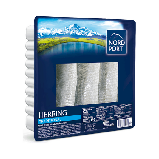 NORD PORT Lightly Salted Atlantic Herring Fillets Traditional, 1000g