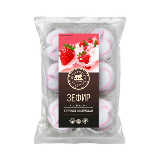 PETERBURZHSKIY KONDITER Strawberry with Cream Zephyr, 300g