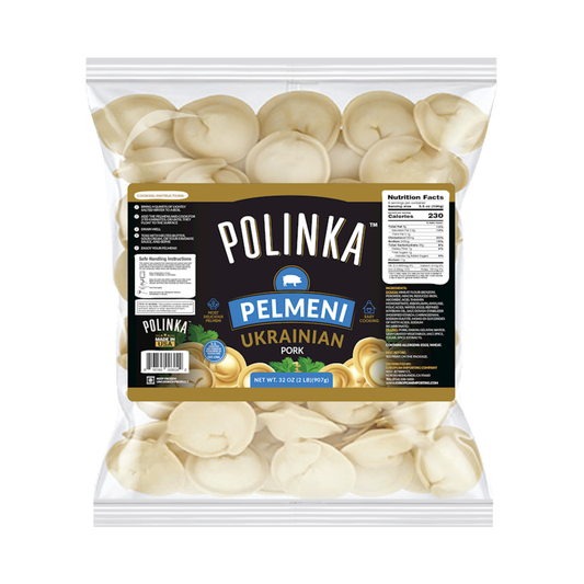 POLINKA Ukrainian Pelmeni Pork (Dumplings) Frozen, 907g