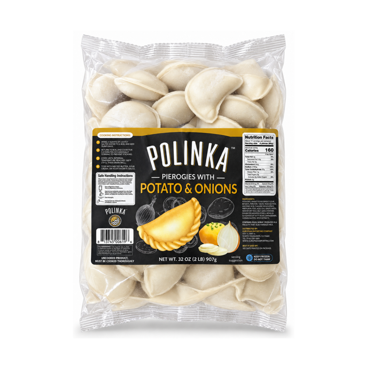 POLINKA Vareniki with Potato and Fried Onion Frozen, 907g