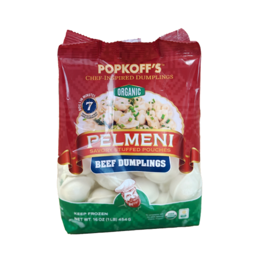 POPKOFF'S Frozen Organic Beef Pelmeni, 454g