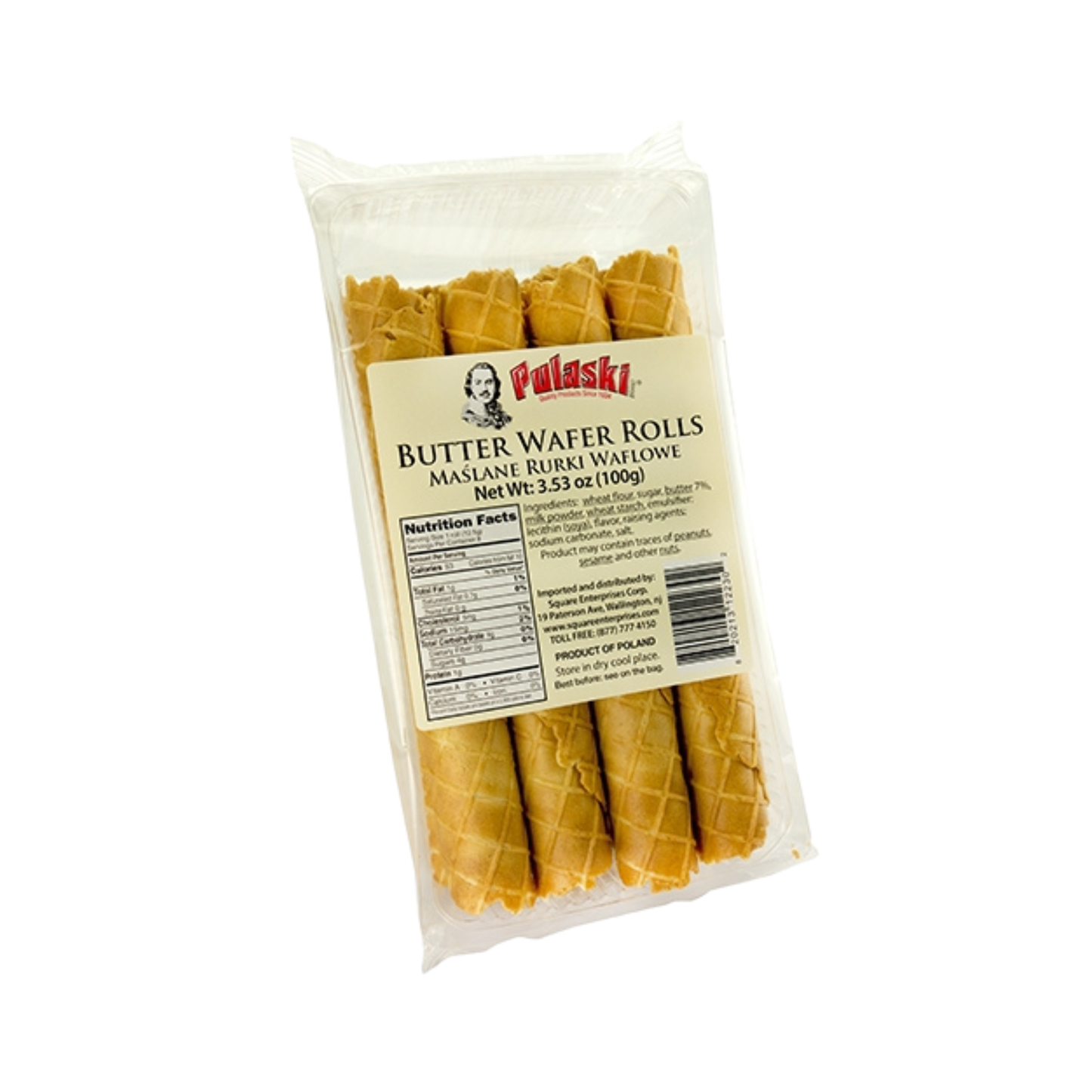PULASKI Butter Wafer Rolls, 100g