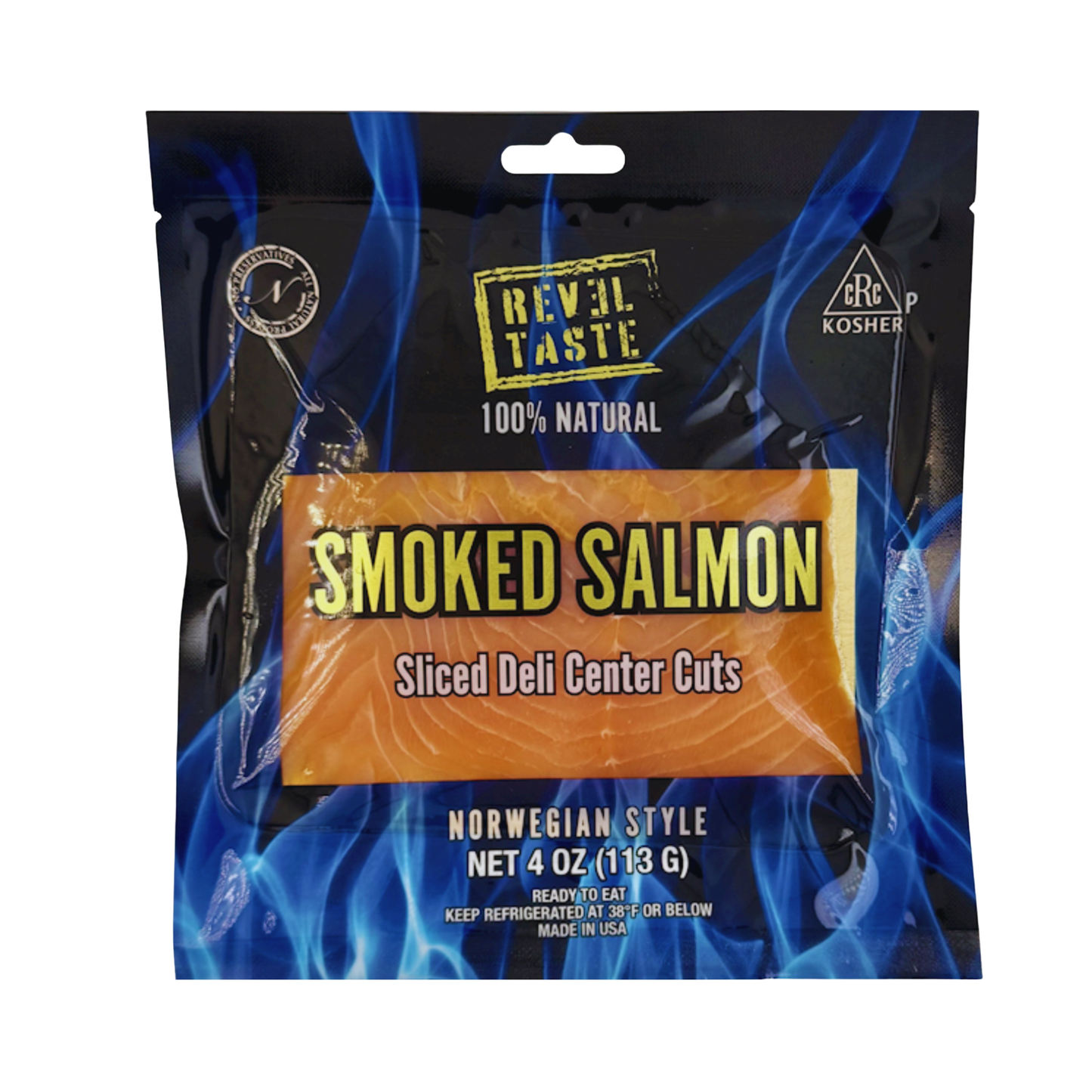 REVEL TASTE Cold Smoked Sliced Salmon, 113g