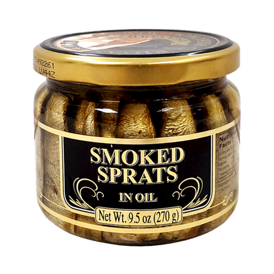 RIGA GOLD Smoked Sprats in Oil (glass), 250g