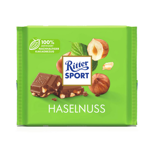 RITTER SPORT Milk Chocolate Chopped Hazelnuts 100g