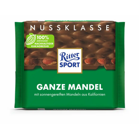 RITTER SPORT Milk Chocolate Whole Almonds 100g