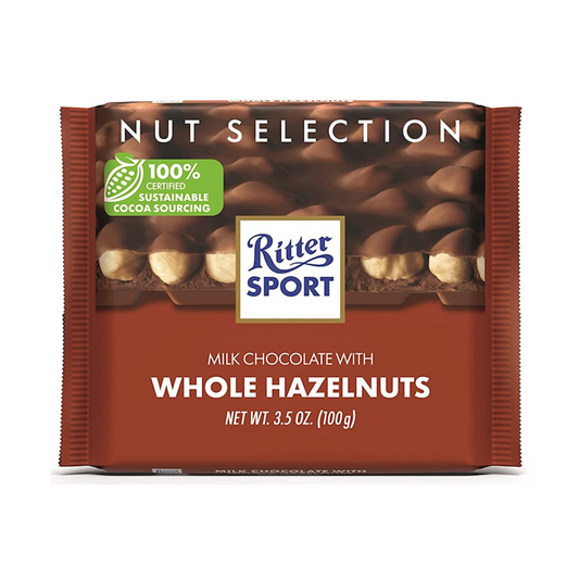RITTER SPORT Milk Chocolate Whole Hazelnuts 100g