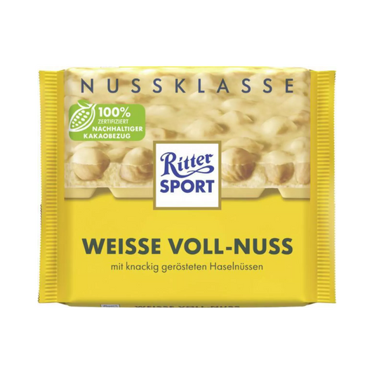 RITTER SPORT White Chocolate Whole Hazelnuts 100g