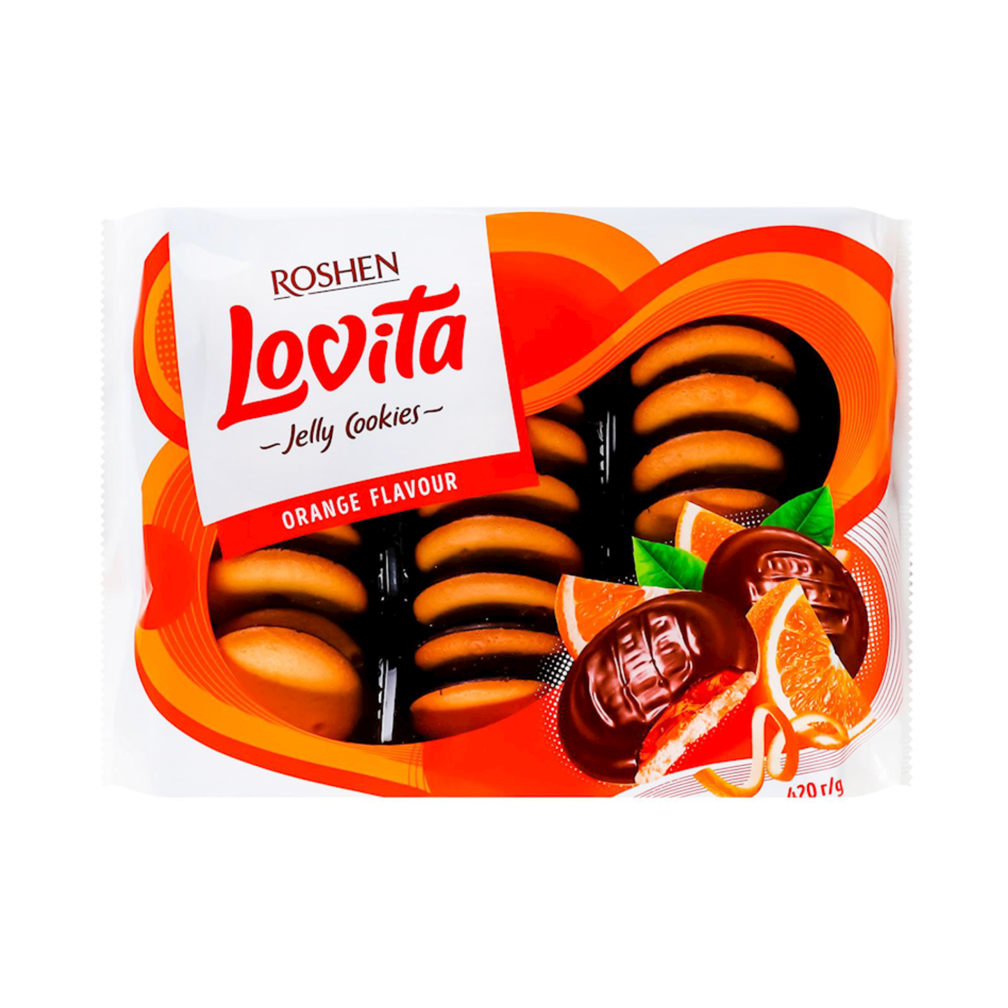 ROSHEN Cookies Lovita with Orange Jelly, 420g