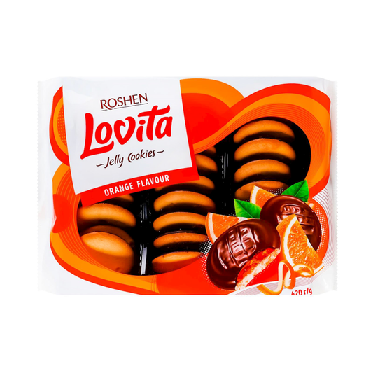ROSHEN Cookies Lovita with Orange Jelly, 420g