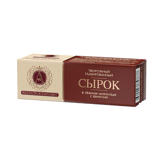 ROSTAGROKOMPLEX Vanilla Dark Glazed Cheesecake Bar 26%, 50g