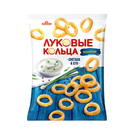 RUSSKAYA KARTOSHKA Crispy Rings with Onion and Sour Cream Flavor, 90g