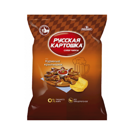 RUSSKAYA KARTOSHKA Potato Chips Chicken Wings Flavor, 140g