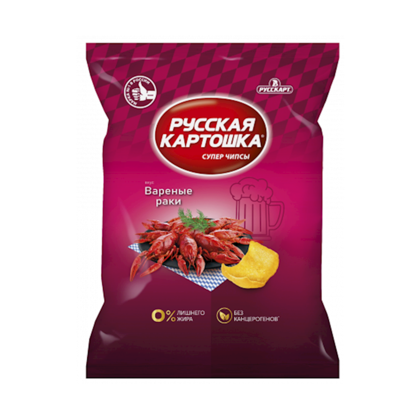 RUSSKAYA KARTOSHKA Potato Chips Crawfish Flavor, 140g