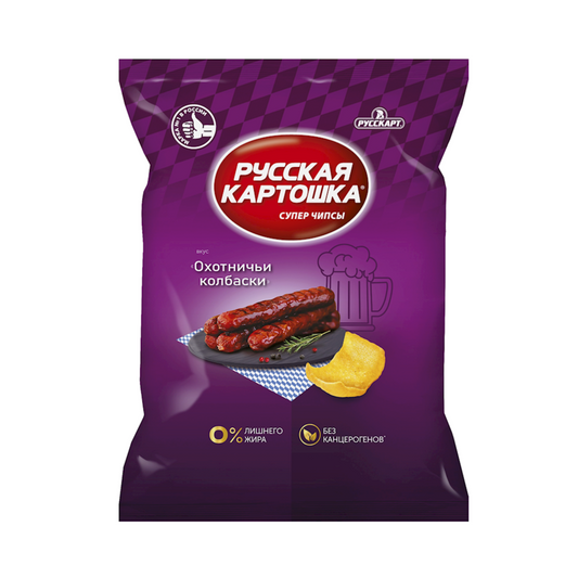 RUSSKAYA KARTOSHKA Potato Chips Hunter Sticks Flavor, 140g