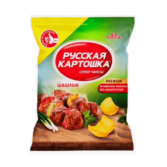 RUSSKAYA KARTOSHKA Potato Chips Shishkebab Flavor, 105g