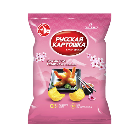 RUSSKAYA KARTOSHKA Potato Chips Shrimp Tempura Flavor, 105g
