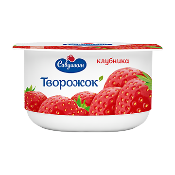 SAVUSHKIN Farmer Cheese Strawberry Dessert, 120g