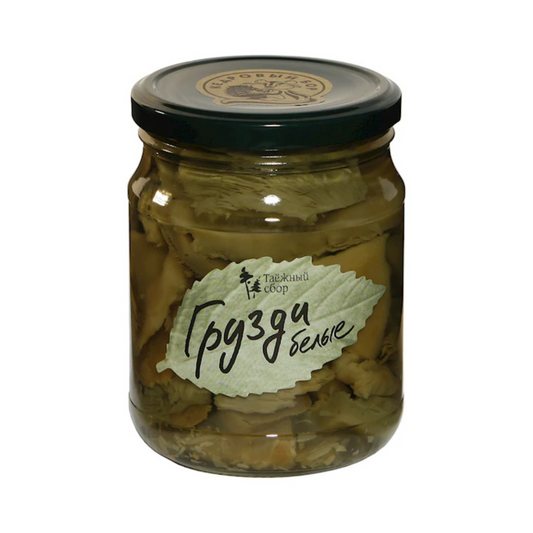 TAEZHNYI SBOR Salted White Milk Mushrooms (Gruzdy) 500g