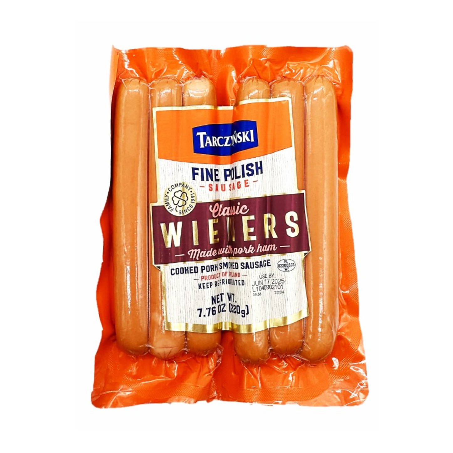TARCZYNSKI Wieners Sausage Classic With Pork Ham, 220g